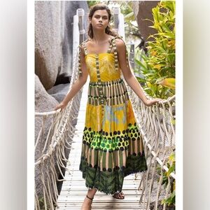 Oliphant Yellow and Green Dress Large